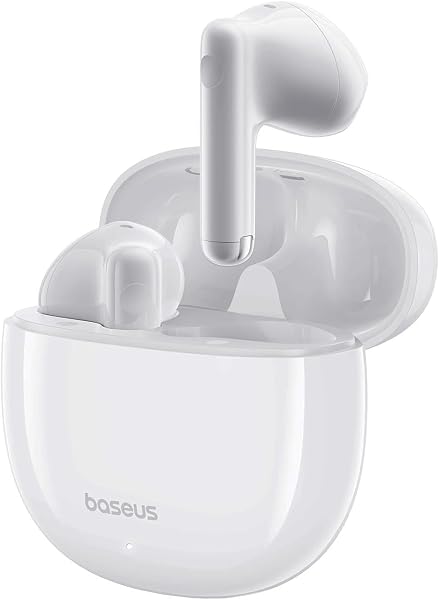 Baseus Fone De Ouvido Sem Fio E13 TWS, Até 30 horas de bateria, Bluetooth 5.3, Driver de baixa frequência poderoso. (Branco)