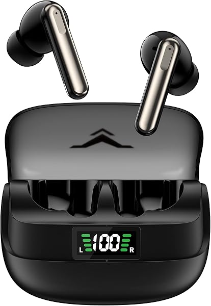 Fone de Ouvido Cool5 TWS Hifi Estéreo, Fone Sem Fio Bluetooth 5.3 com Estojo de Carregamento da Mostrador Digital, 4 Microfones ENC para Chamada, Modo Música e Jogo com 36H Tempo de Reprodução