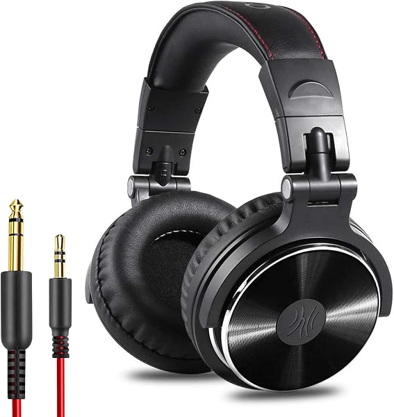 Fone de Ouvido P/Estúdio DJ OneOdio Pro-10 Black, Falante 50mm Neodimio Conexão P2 ou P10 Com Microfone, Cabo Destacável, Preto, Grande
