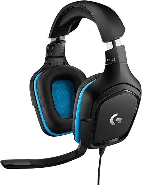 Headset Gamer Logitech G432 7.1 Surround DTS:X 2.0 com Microfone Flip-to-Mute, Almofadas de Couro e Tecido, Compatível com PC, PS4, PS5, Xbox e Switch